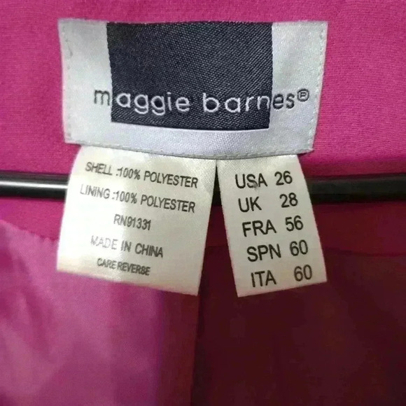 Maggie Barnes Blazer Women's Sz 26 One Button Vtg Pink Embroidered Barbiecore - Picture 3 of 9